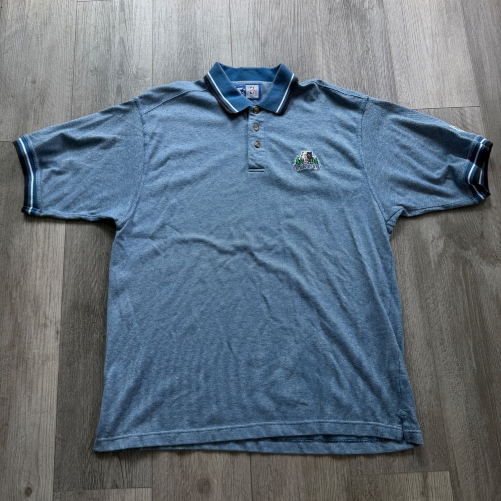 Vintage Starter Minnesota Timberwolves Mens XL Blue Polo NBA Authentics 90s